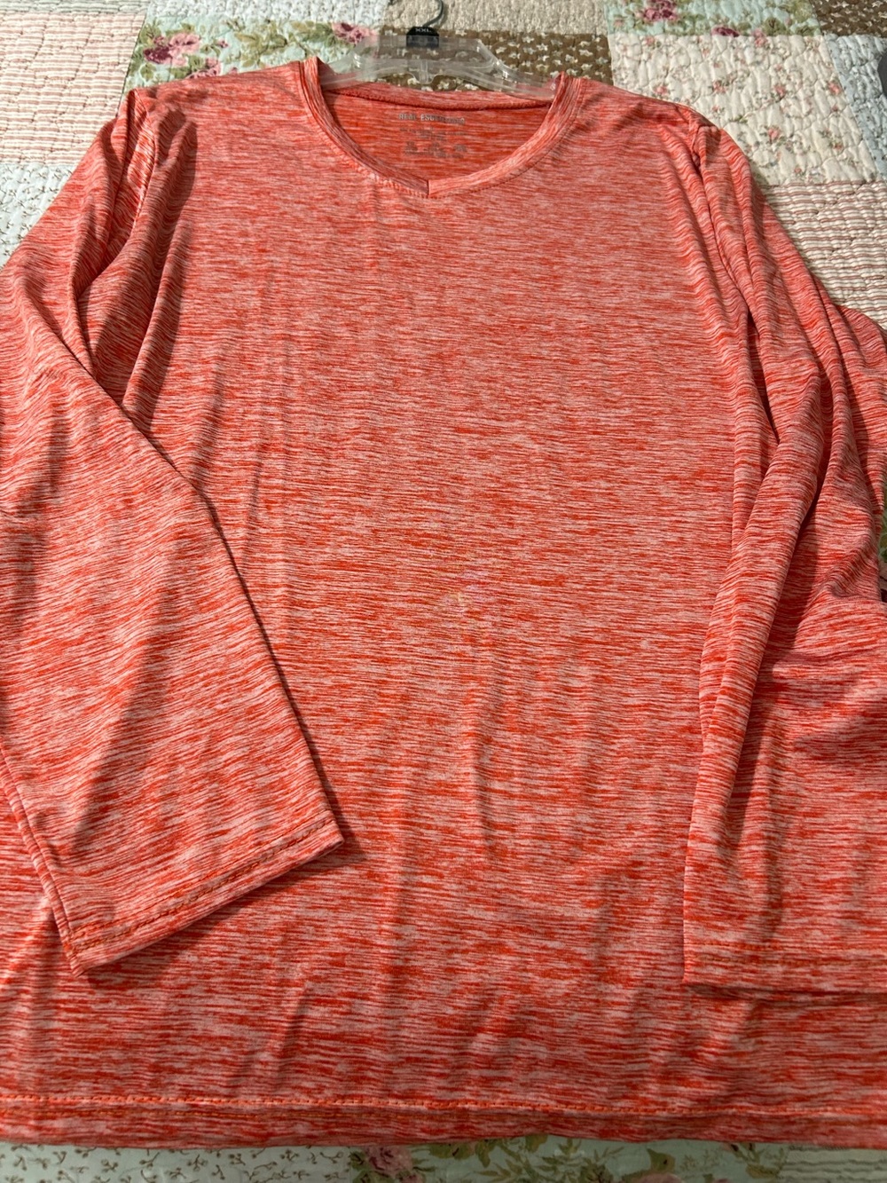 Women’s Time &Tru Coral-Orange Long Sleeve Crewneck SE